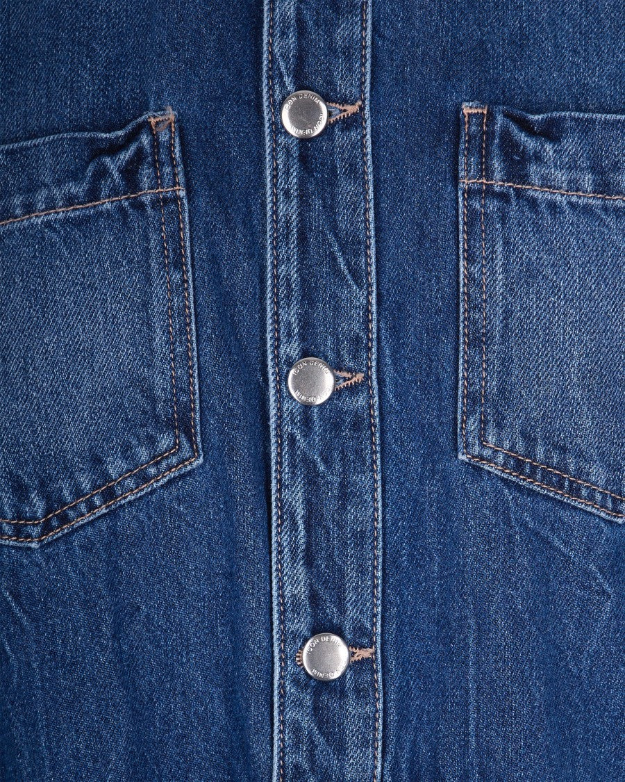 Icon Denim Indigo Denim Jumpsuit With Elevated Cuffs