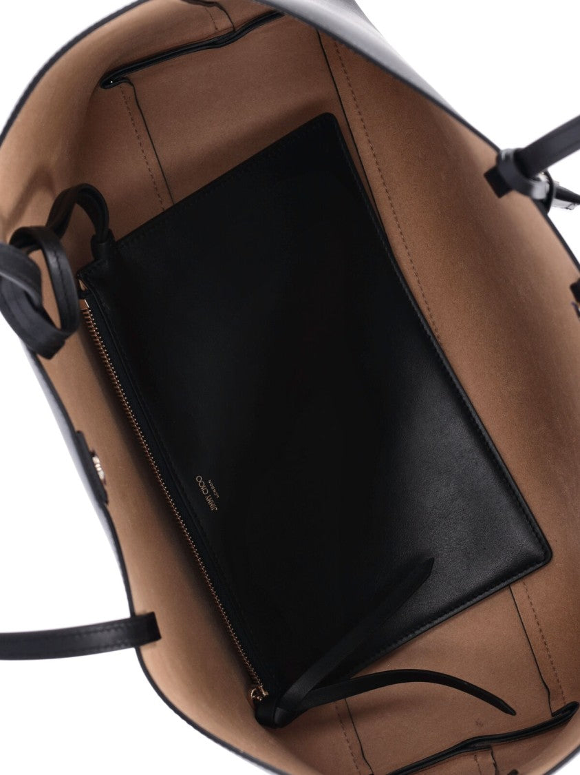Jimmy Choo Black Nine2five East West Calfskin Tote Bag