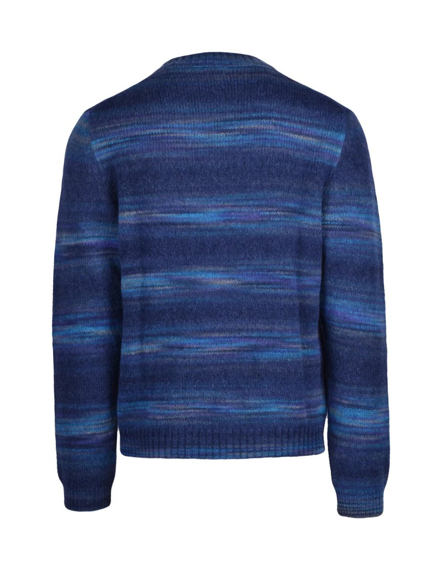 Daniele Fiesoli Crewneck Sweater With Horizontal Gradient In Blue