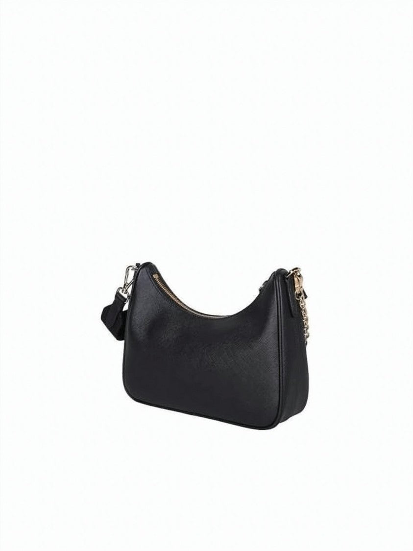 Prada Textured Leather Shoulder Bag With Gold-Tone Chain Detail