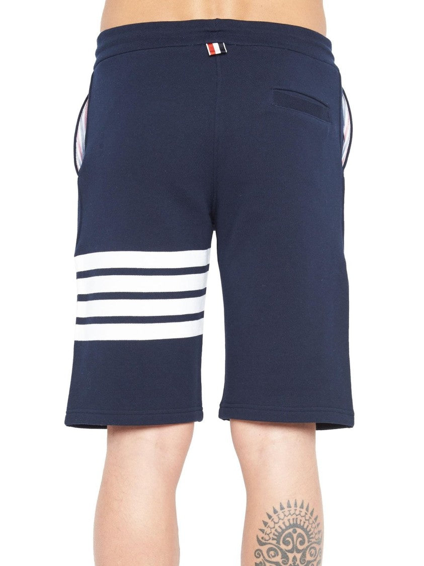 Thom Browne Classic Blue Cotton Shorts With Timeless Appeal
