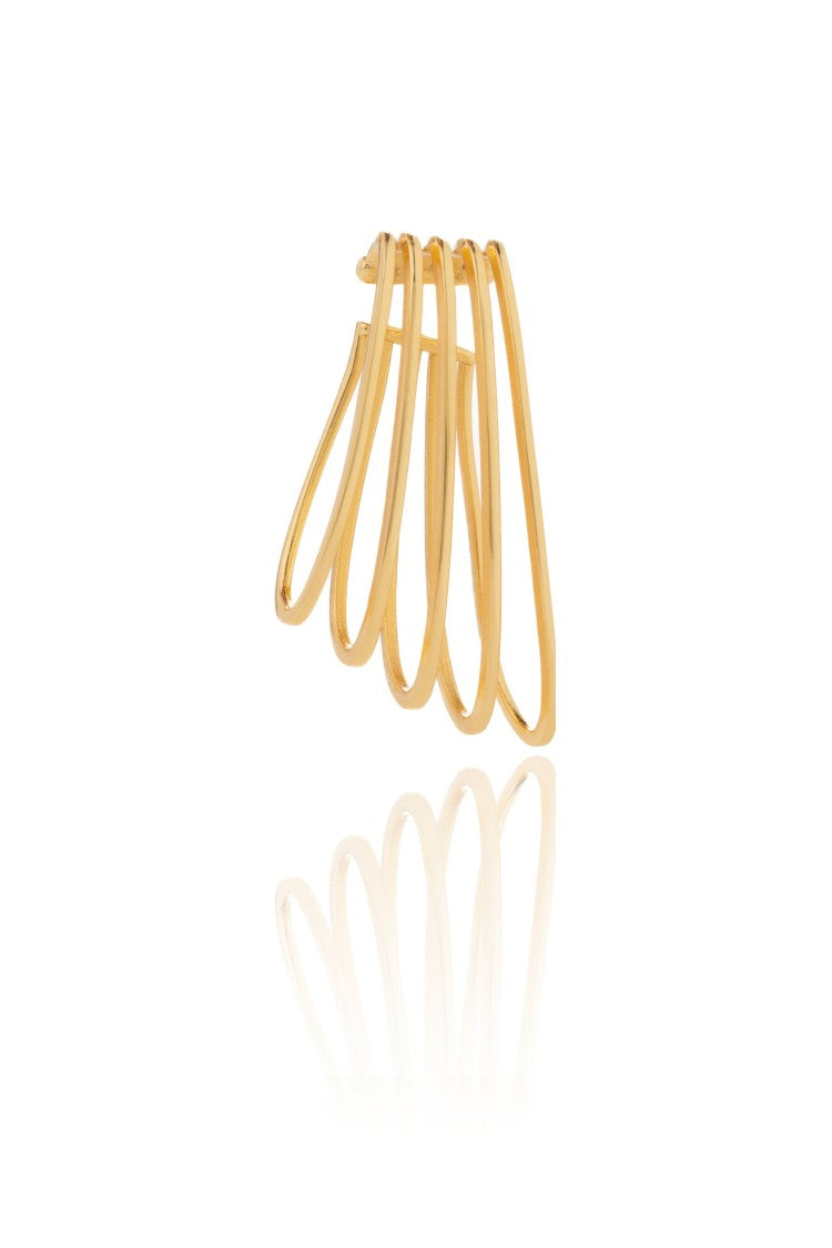 Federica Tosi Gold Ear Cuff La Cage 18K Gold Plated Bronze Metal Earrings