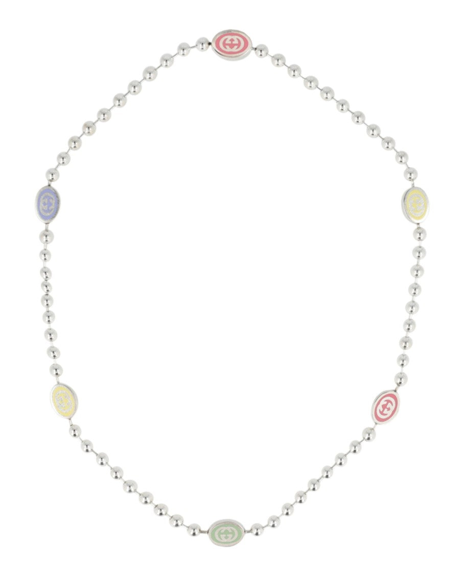 Gucci Sterling Silver Interlocking G Boule Necklace