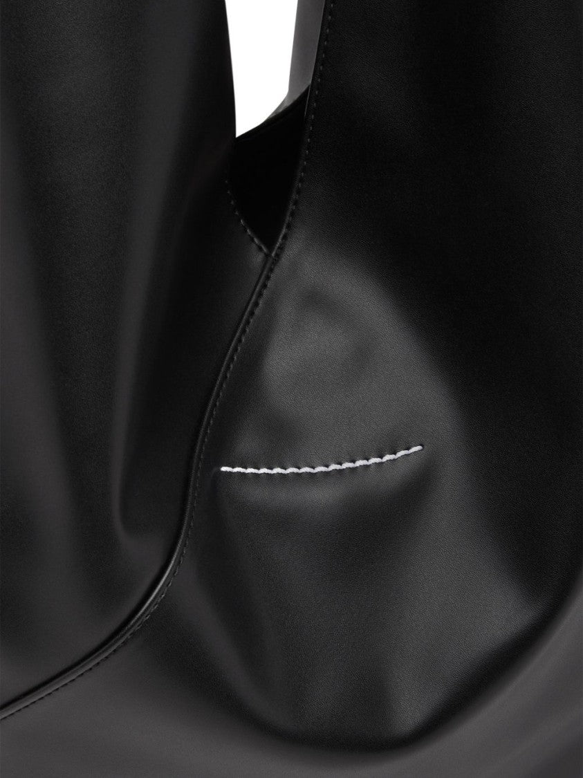 Mm6 By Maison Margiela Triangular Black Handbag With Matte Finish