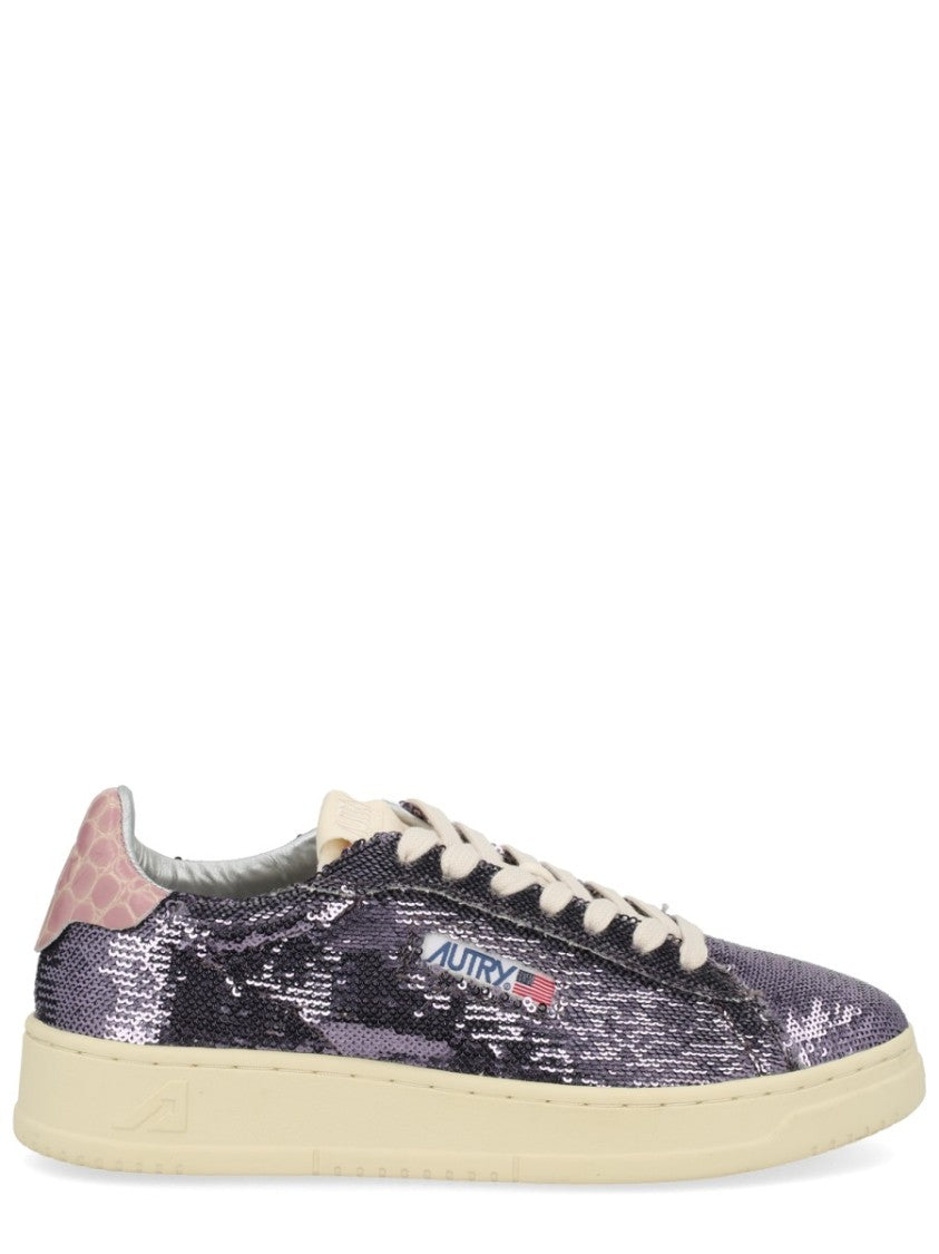 Autry Purple Sequin Low-Top Sneakers