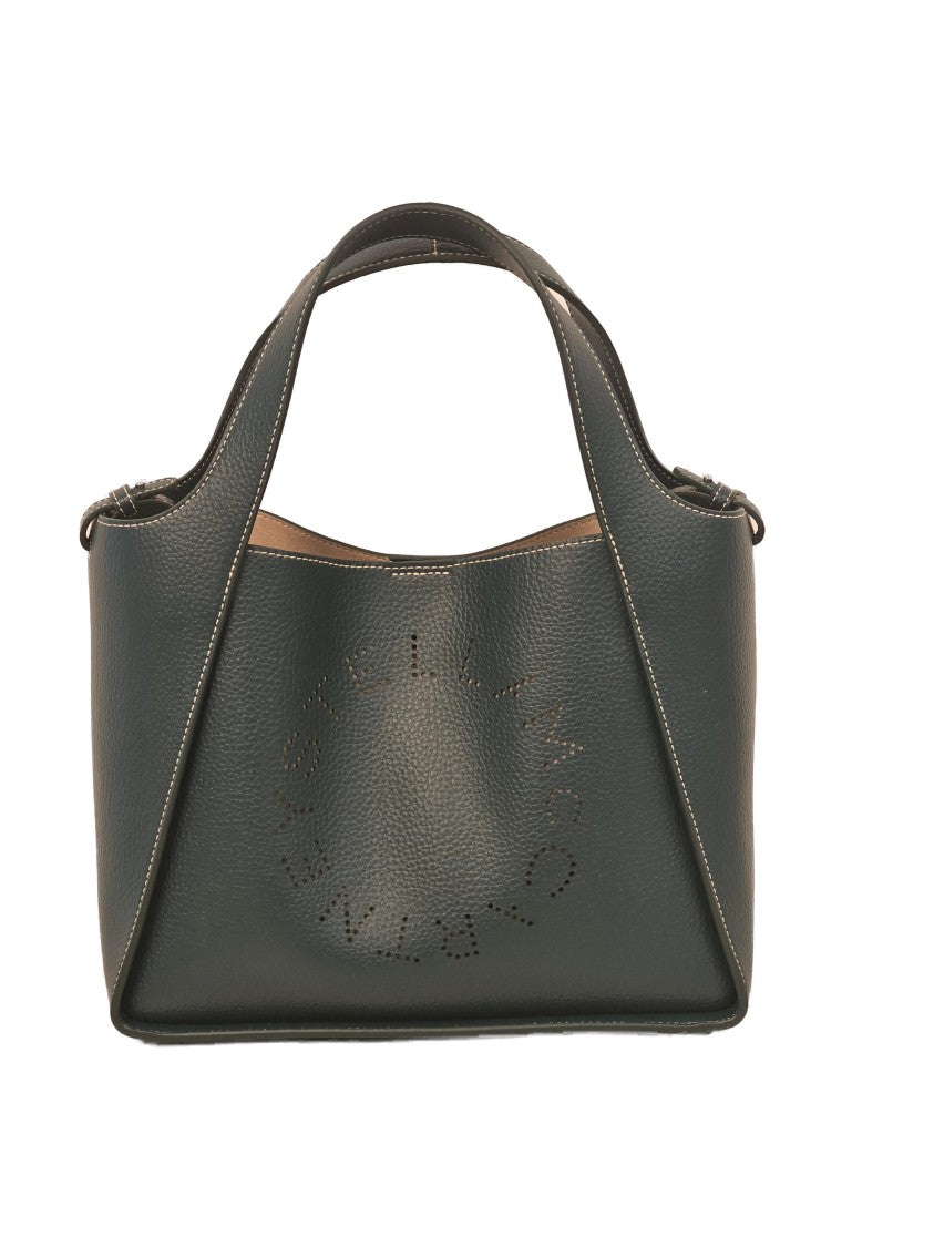 Stella Mccartney Cut-Out Logo Structured Bag With Textured Exterior