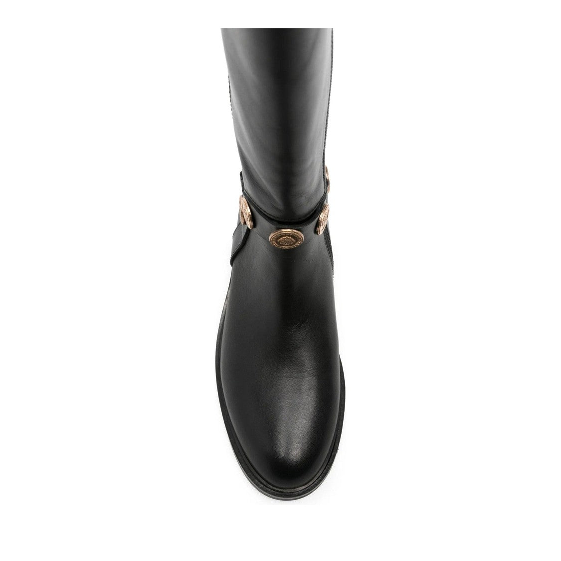 Adrianna Feretti Black Metallic Accents Leather Boots