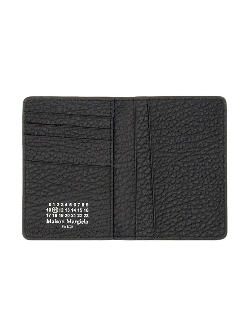 Maison Margiela Textured Leather Logo Bi-Fold Wallet