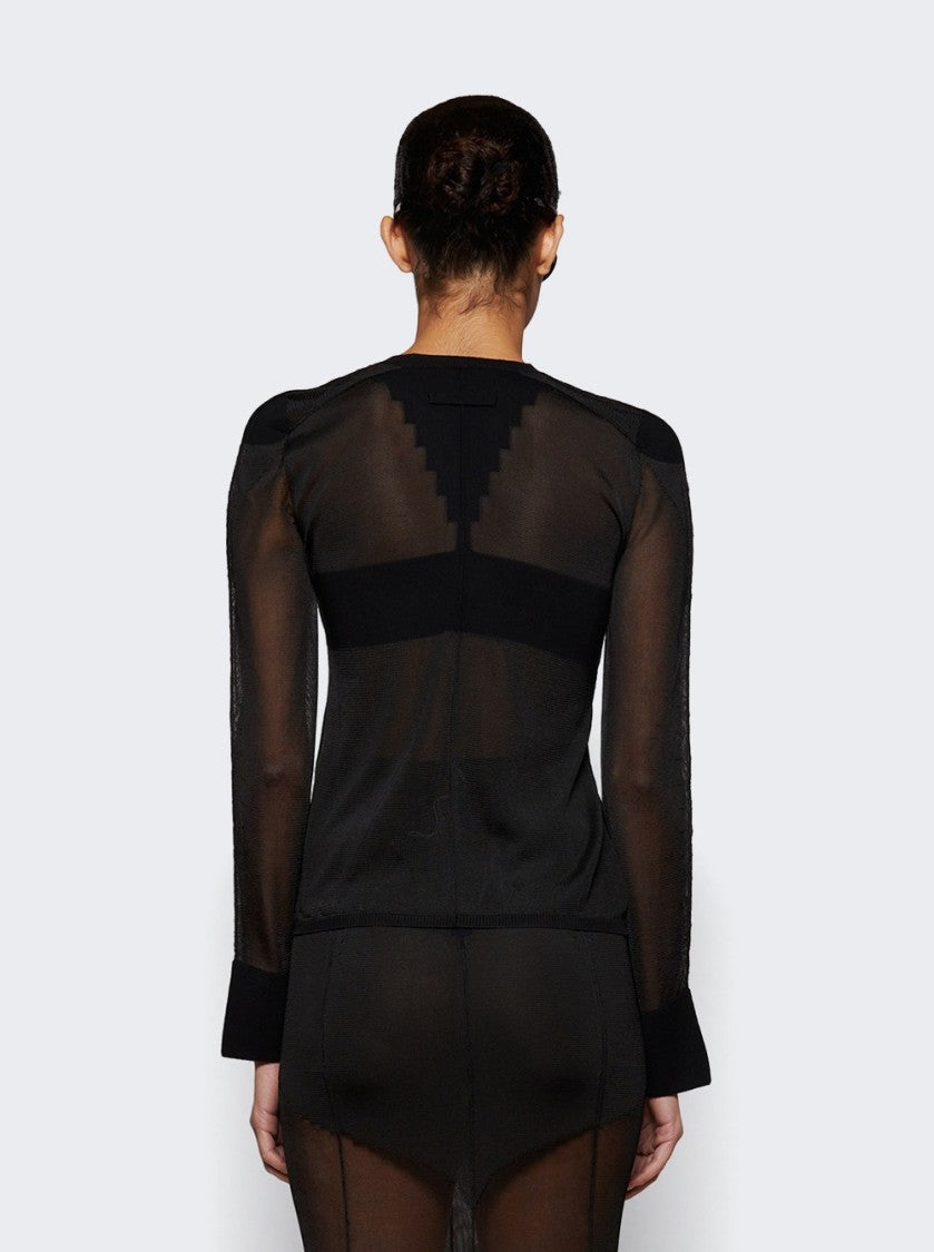 Jean Paul Gaultier Sheer Knitted Pullover Black