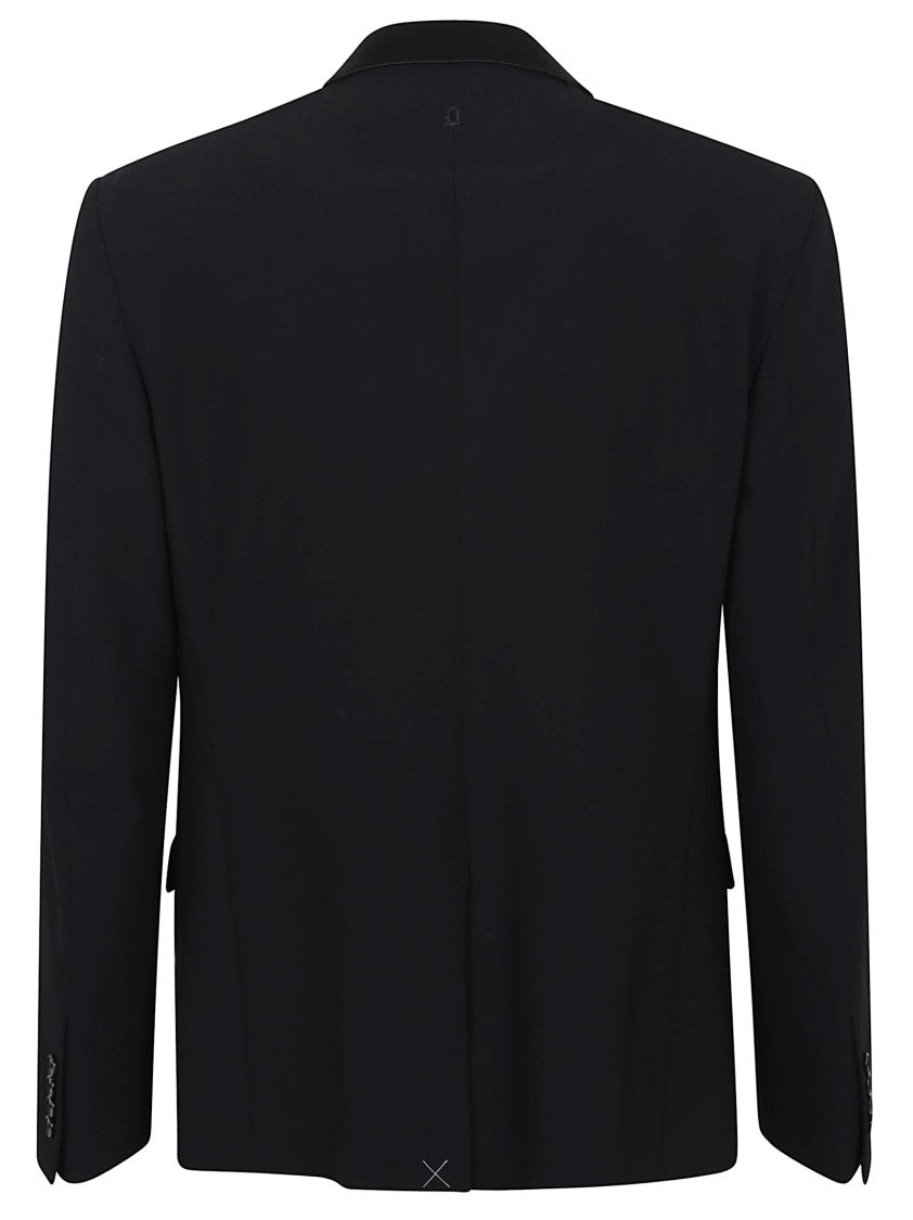 Dondup Two-Way Stretch Canvas Blazer With Tuxedo Lapel