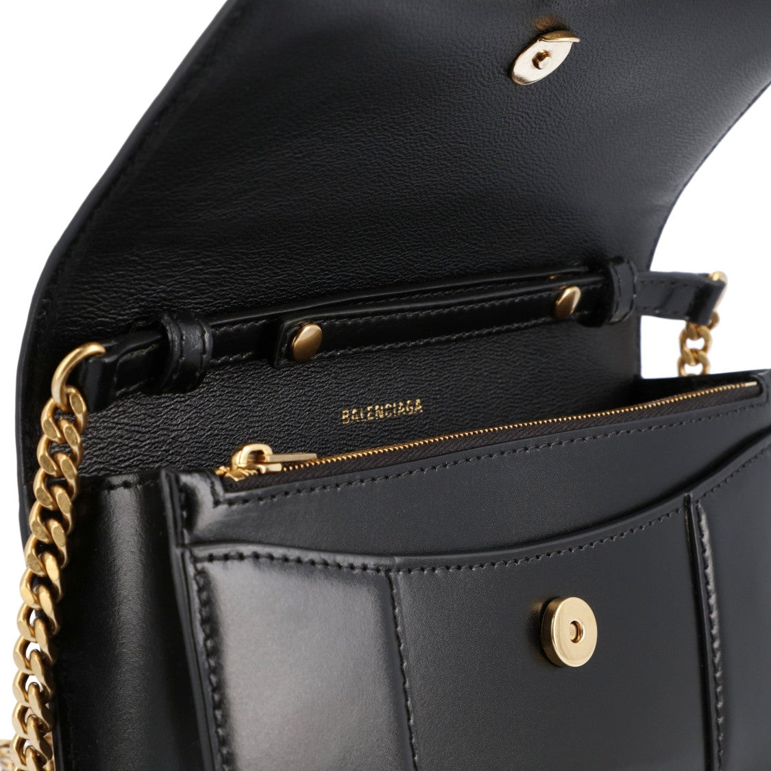 Balenciaga Hourglass Wallet On Chain Box In Black