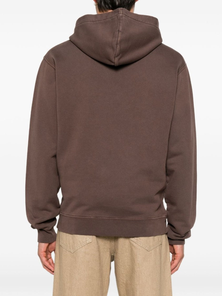 Jacquemus Relaxed Fit Brown Hoodie With Ribbed Details