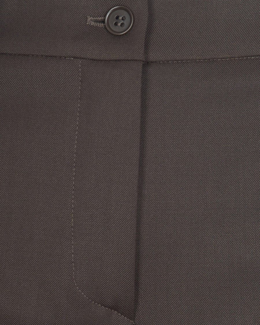 P.A.R.O.S.H. Dark Brown Wide-Leg Virgin Wool Pants