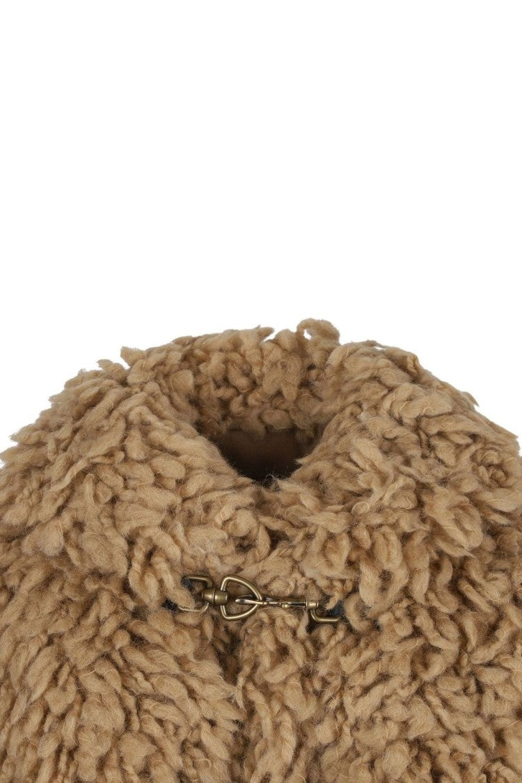 Burberry Cropped Coat With Textured Fluffy Exterior