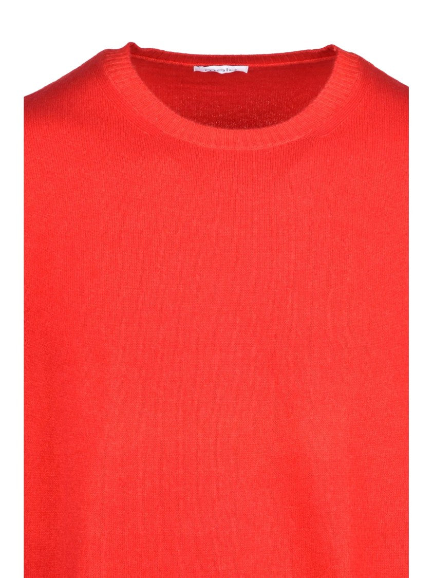 Malo Red Virgin Wool Crewneck Sweater