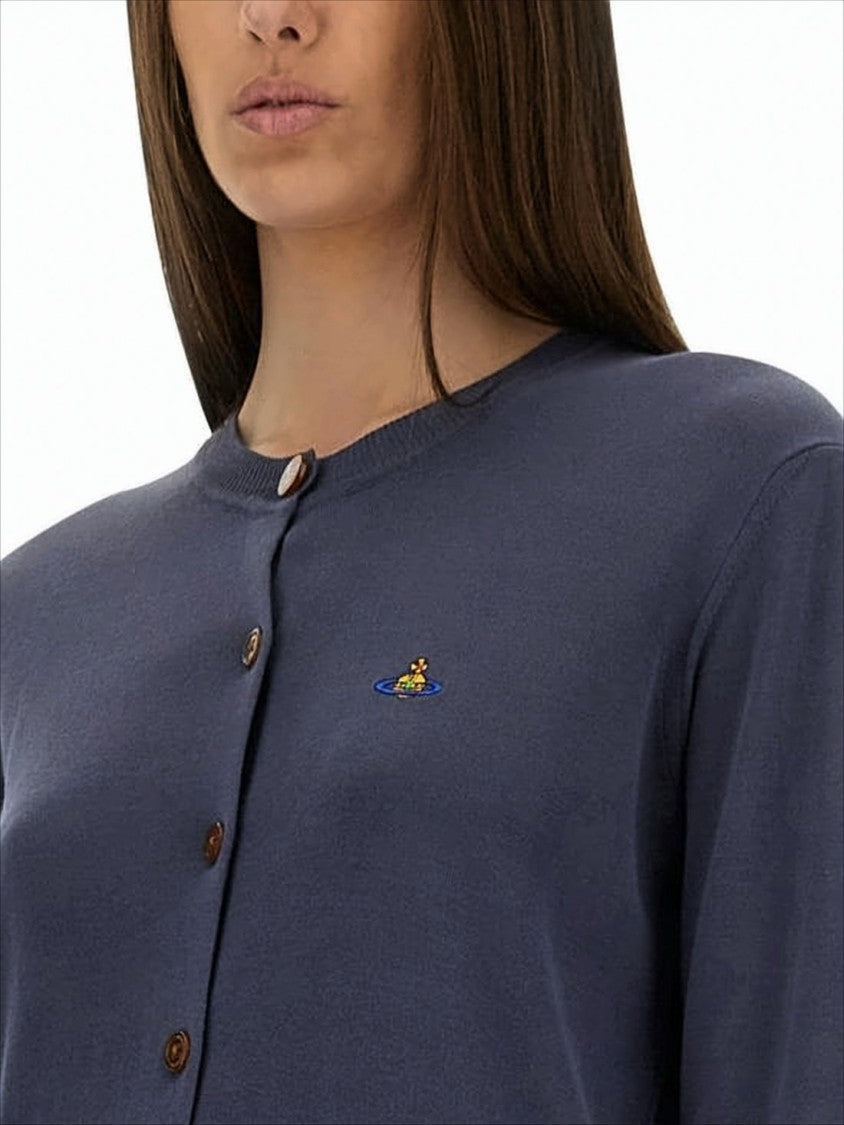 Vivienne Westwood Classic Cotton Cardigan With Layered Hem