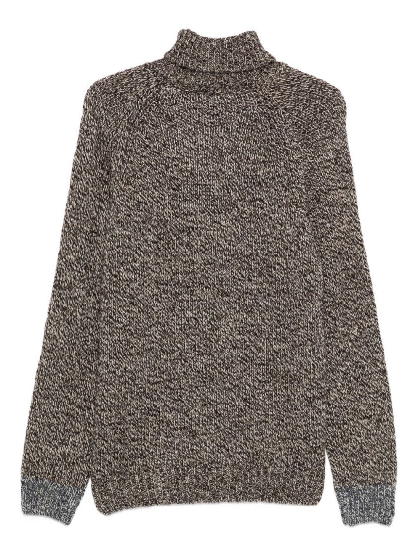 Daniele Alessandrini Textured Brown Knit Sweater