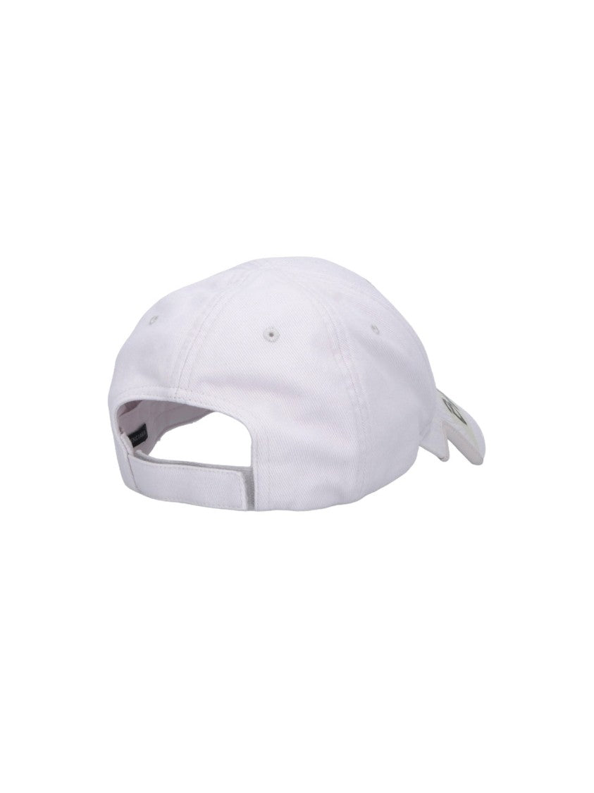 Balenciaga White Masking Tape Cut-Out Visor Hat