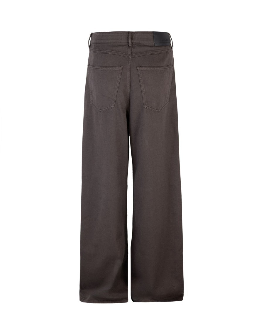 Sportmax Oversized Brown Pants With Five-Pocket Design And Unique Rivets