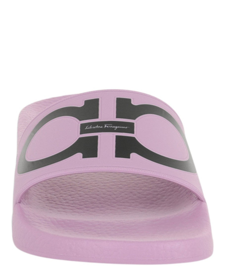 Ferragamo Groovy Dual Gancini Slides