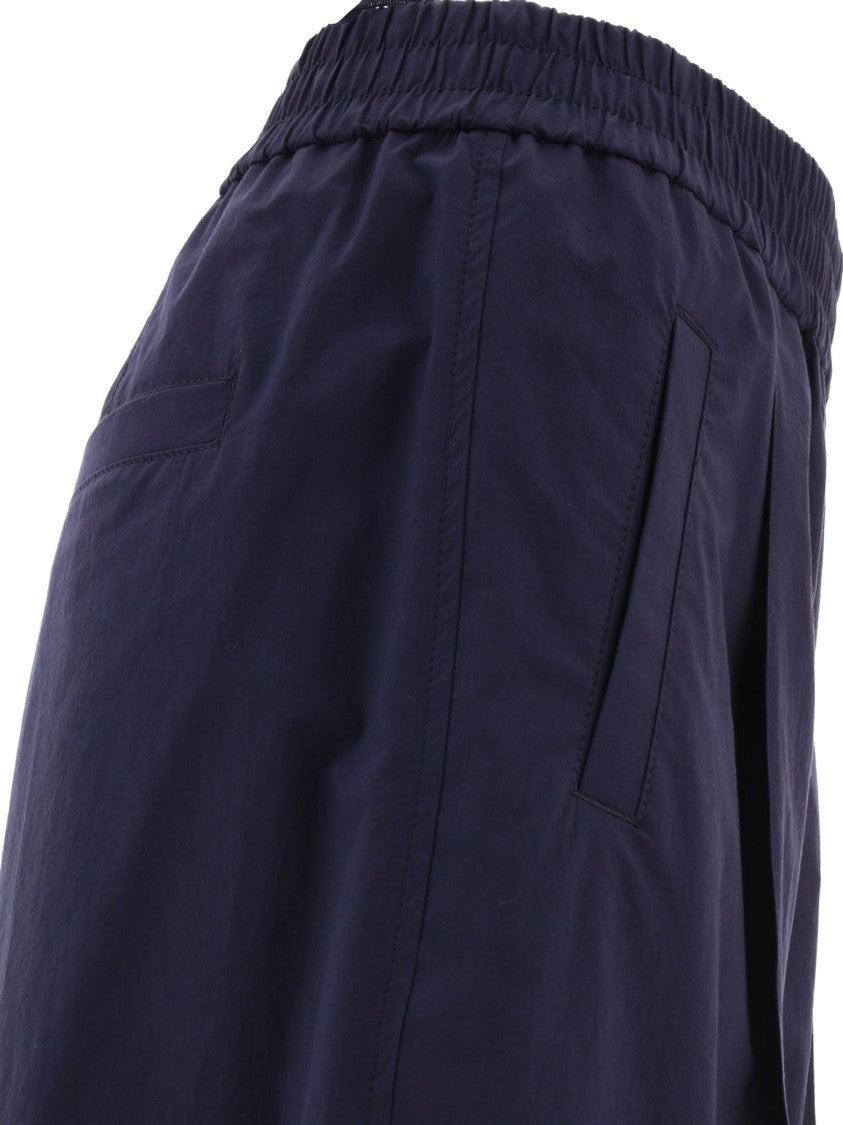 Brunello Cucinelli Relaxed Wide-Leg Trousers With Elastic Waistband