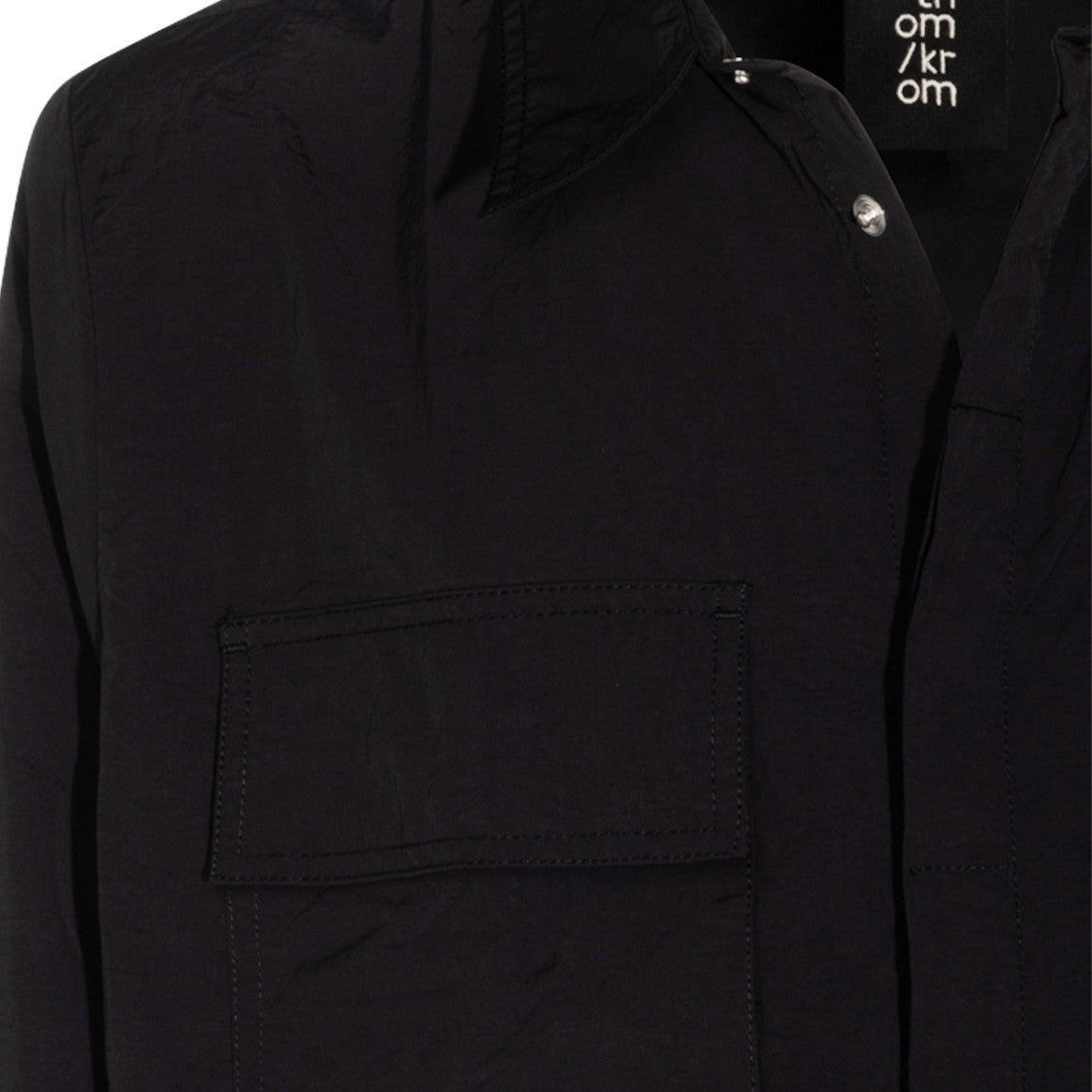 Thom Krom Black Concealed Placket Chest Pocket Classic Shirt