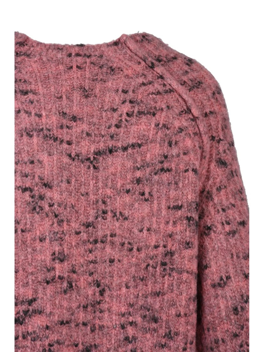 Floor Textured Knit Mohair-Wool Blend Sweater With Relaxed Fit