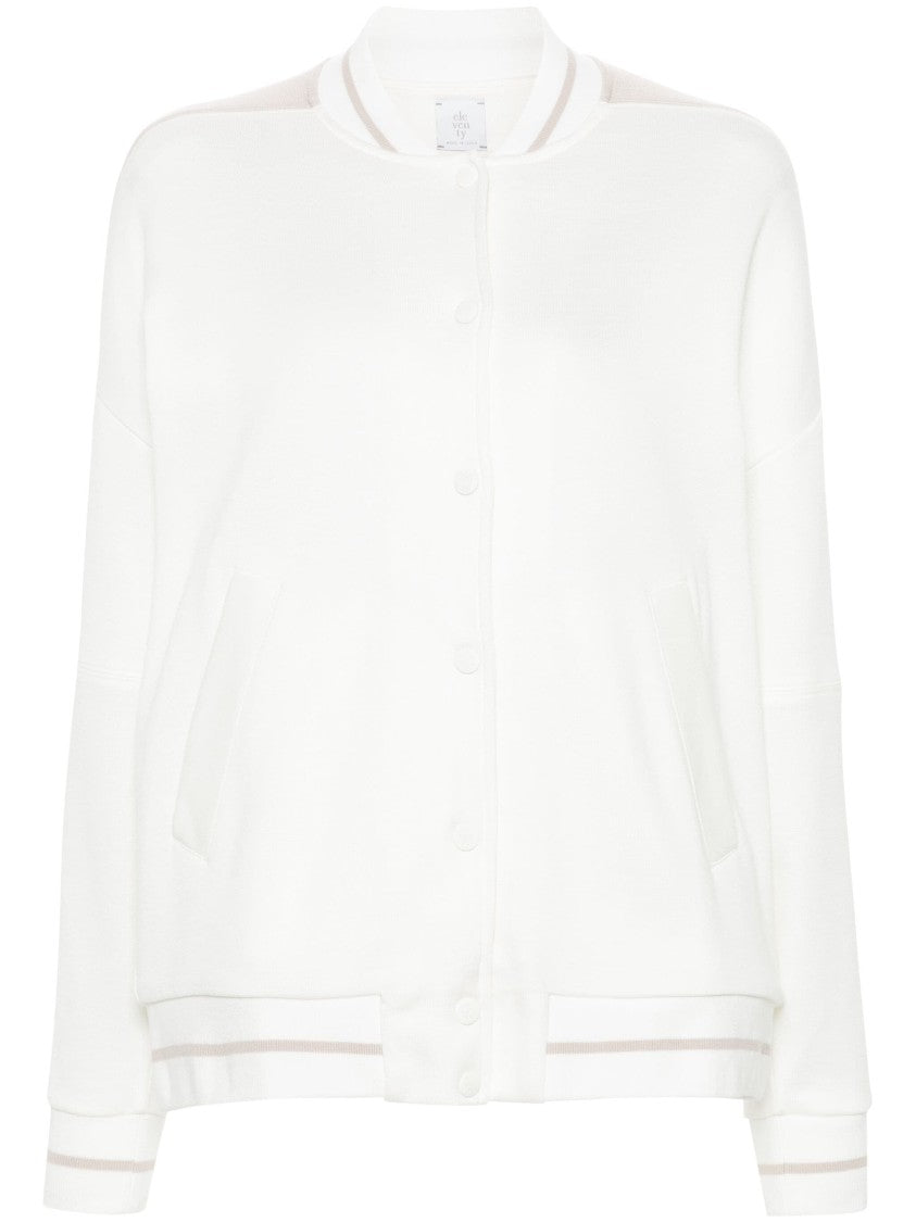 Eleventy Bicolor Button Bomber Jacket