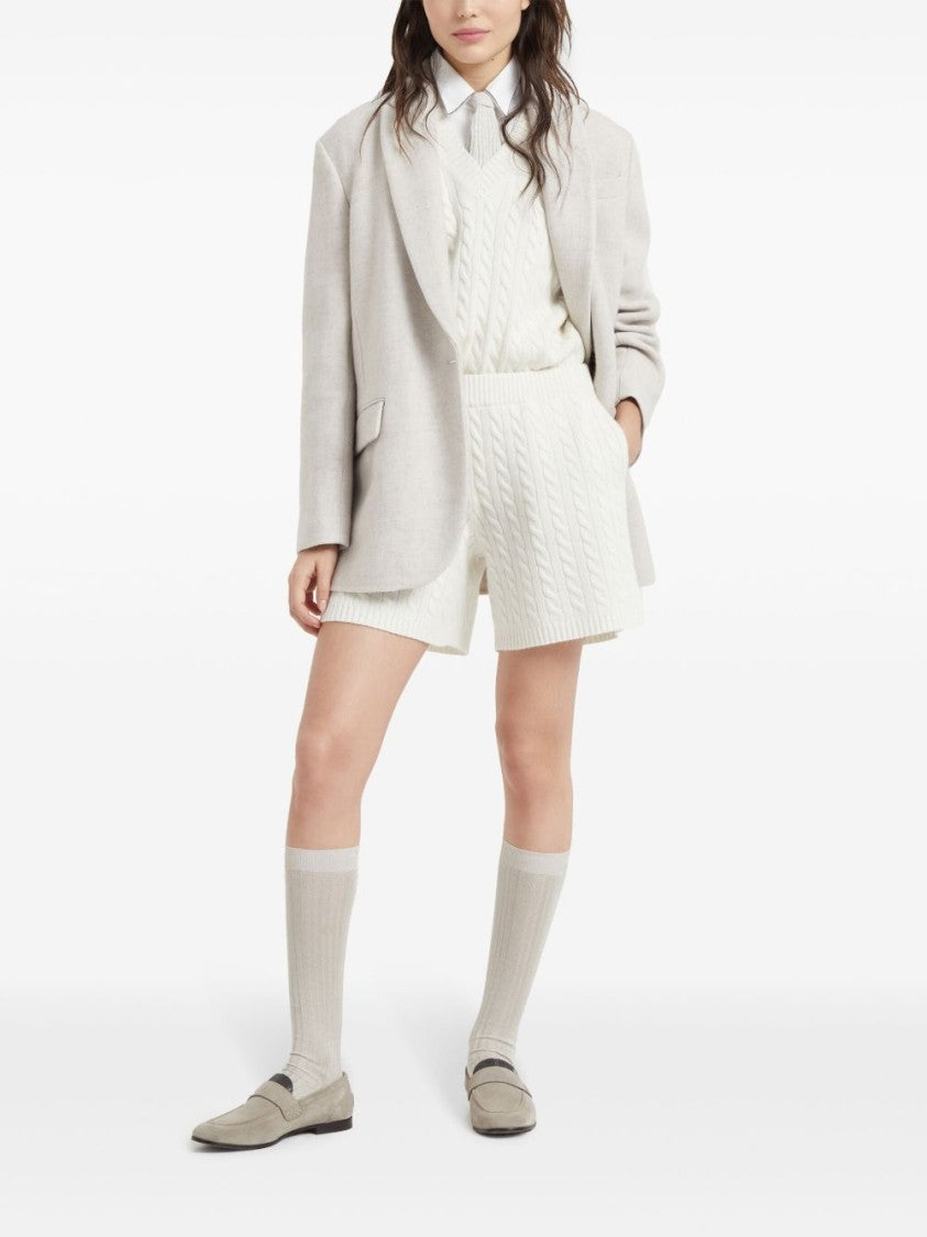 Brunello Cucinelli White Monili Chain Collar Cotton Shirt
