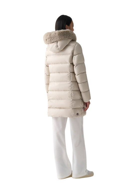 Colmar Originals Cream Down Jacket With Faux Fur Trim