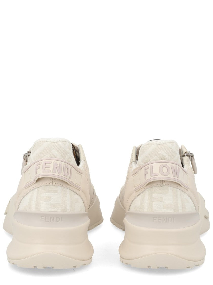 Fendi Fendi Flow Light Beige Leather Sneakers