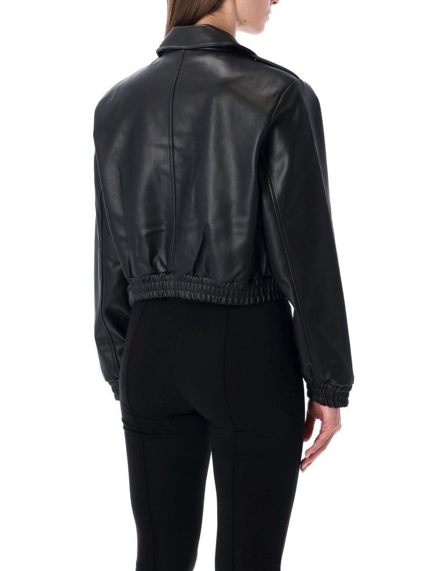 The Garment Black Brooklyn Bomber In Recycled Leather