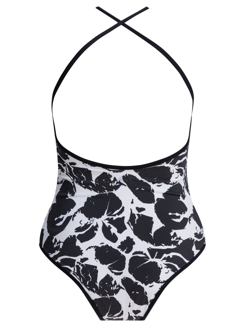 Loulou De Saison One-Piece Swimsuit With Abstract Floral Pattern