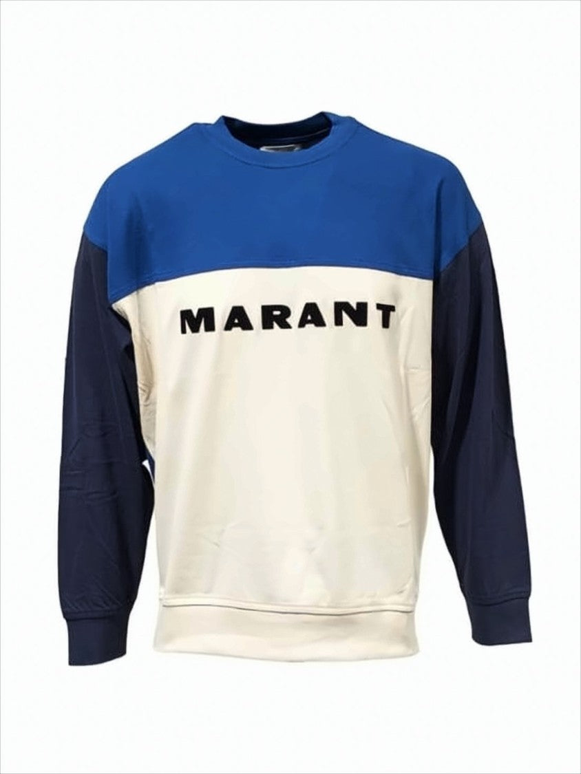 Isabel Marant Color-Block Long-Sleeve T-Shirt With Bold Lettering