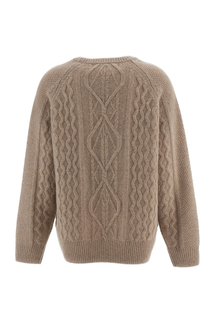 Arch4 Beige Delilah Chunky Cable-Knit Cashmere Sweater
