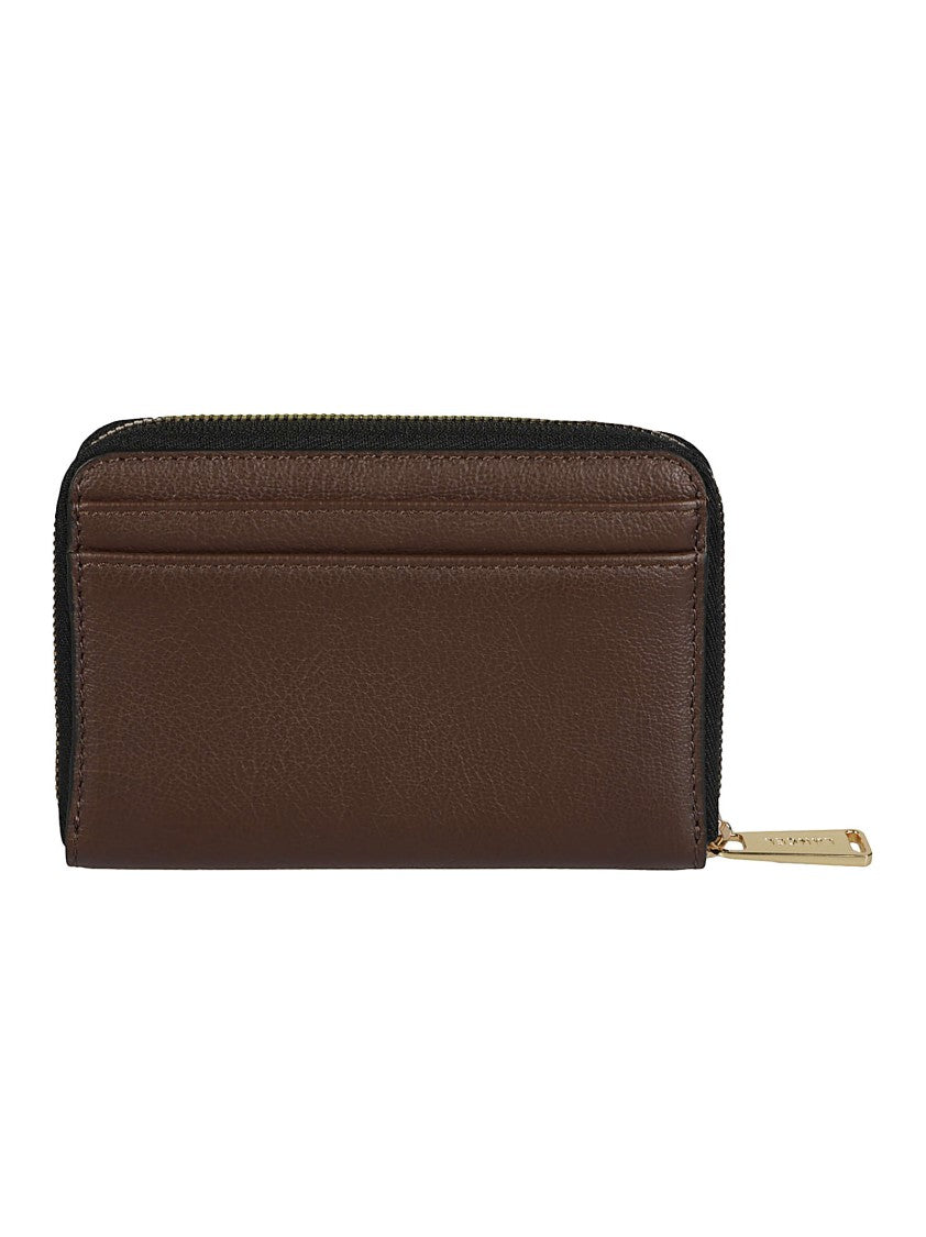 Lancel Bcbg Compact Pebbled Leather Zip-Around Wallet