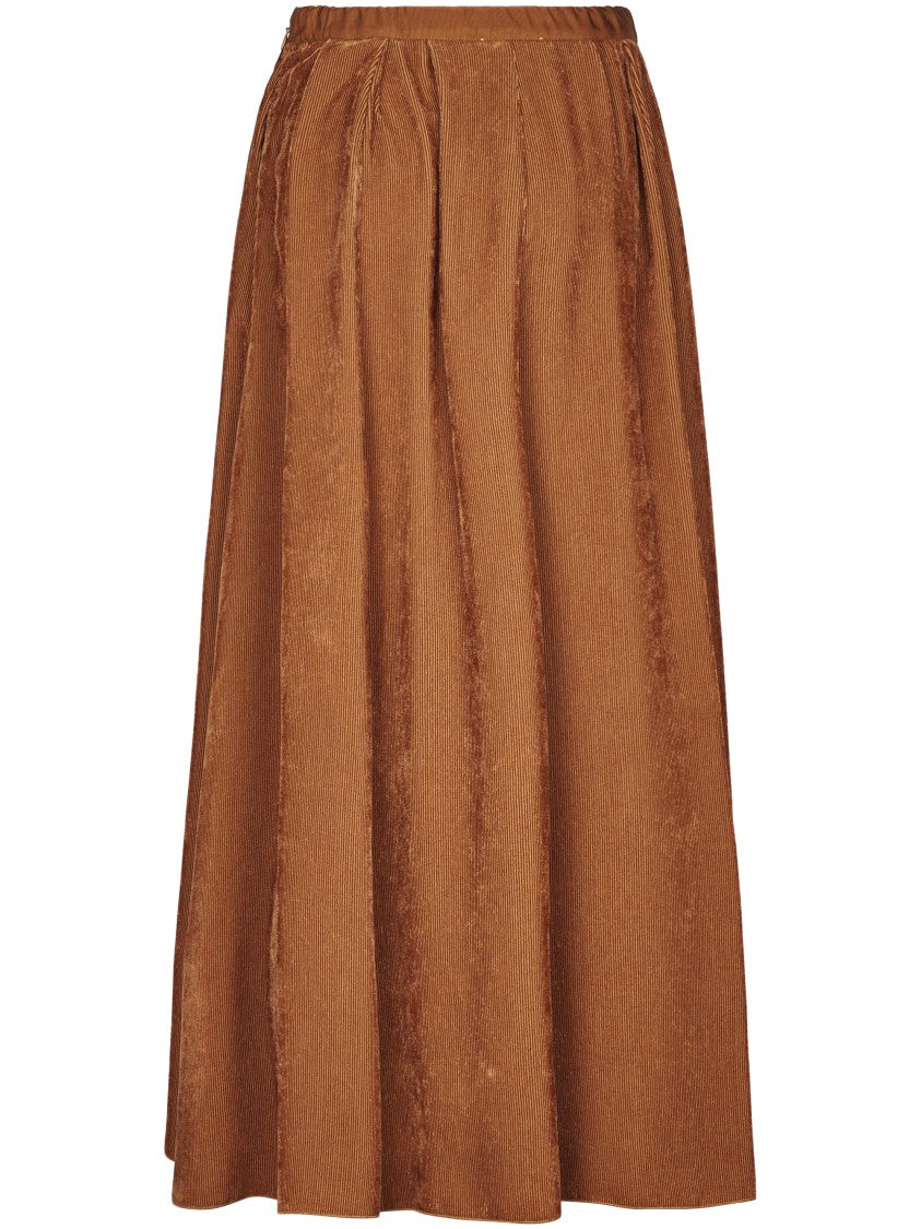 Forte Forte Fluid Ribbed Velvet Pleated Longuette Skirt
