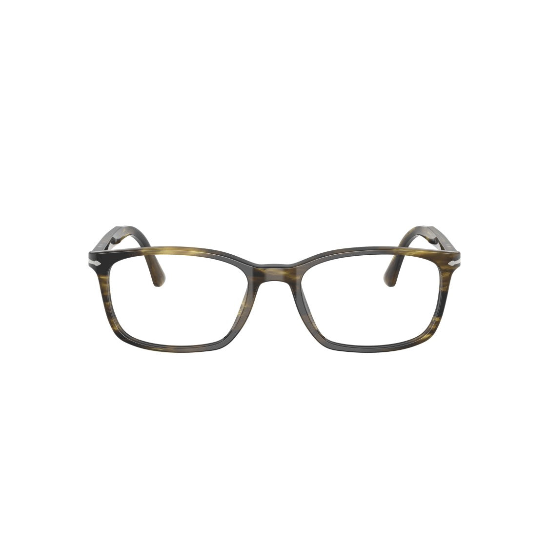 Persol 0Po3189v Rectangular Tortoiseshell Eyeglasses With Silver Accent