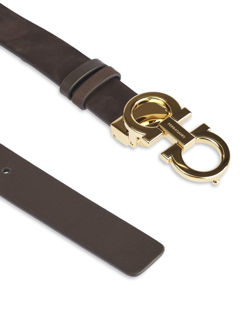 Ferragamo Smooth Brown Calf Leather Belt