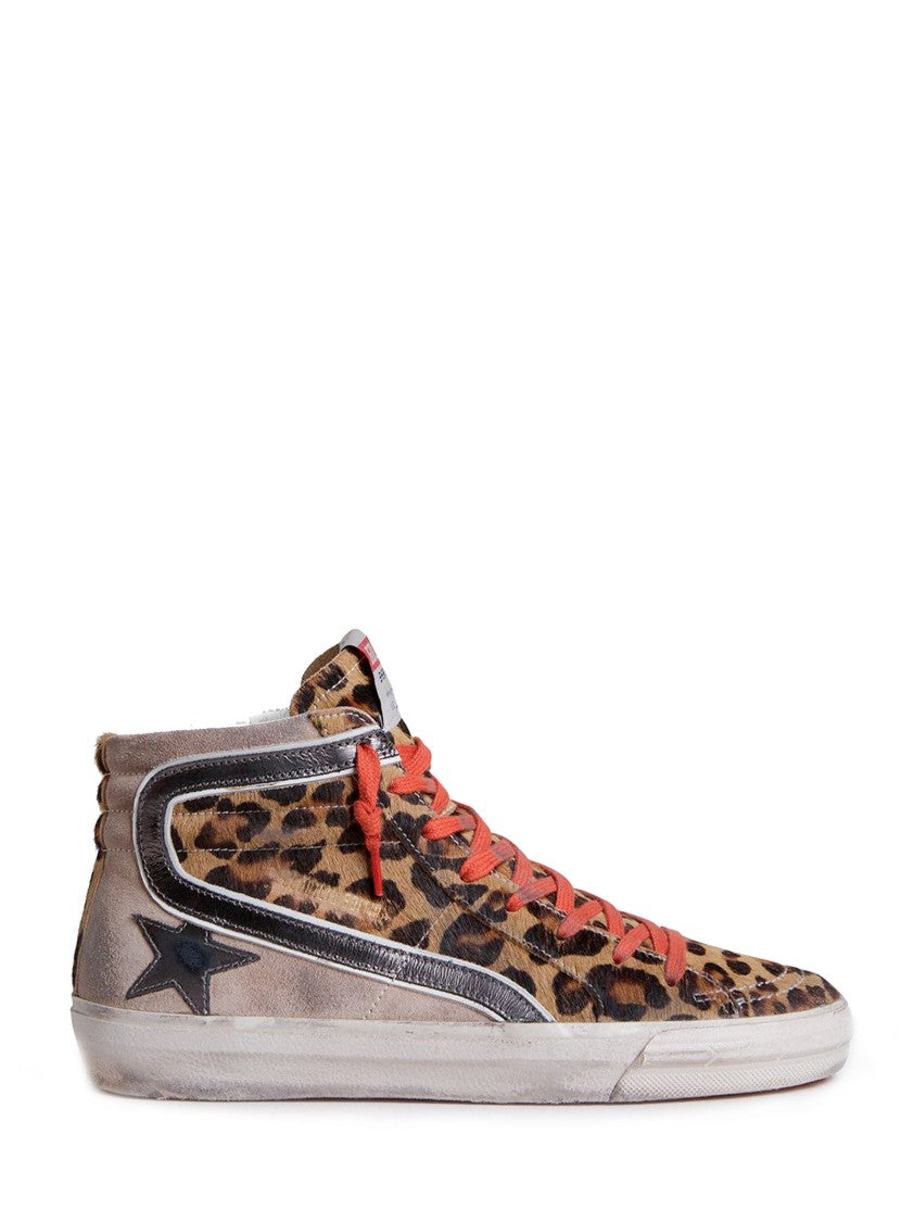 Golden Goose Leopard Calf Hair Sneakers
