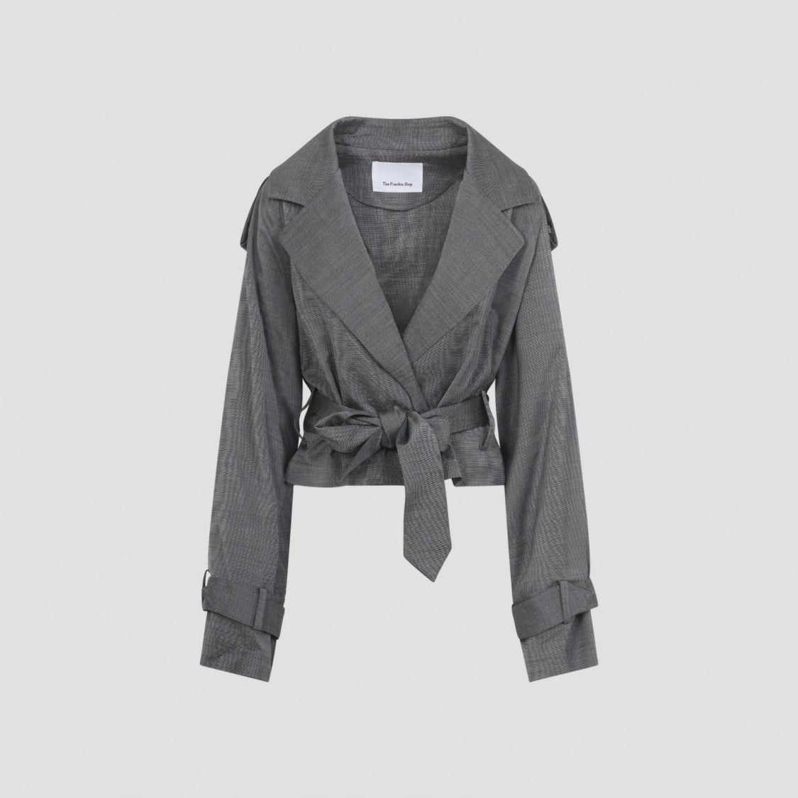 The Frankie Shop Textured Tailored Jacket With Self-Tie Belt