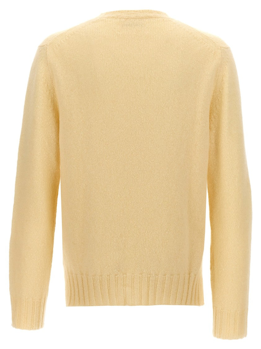 Jil Sander Wool Blend Crew Neck Sweater With Side Splits