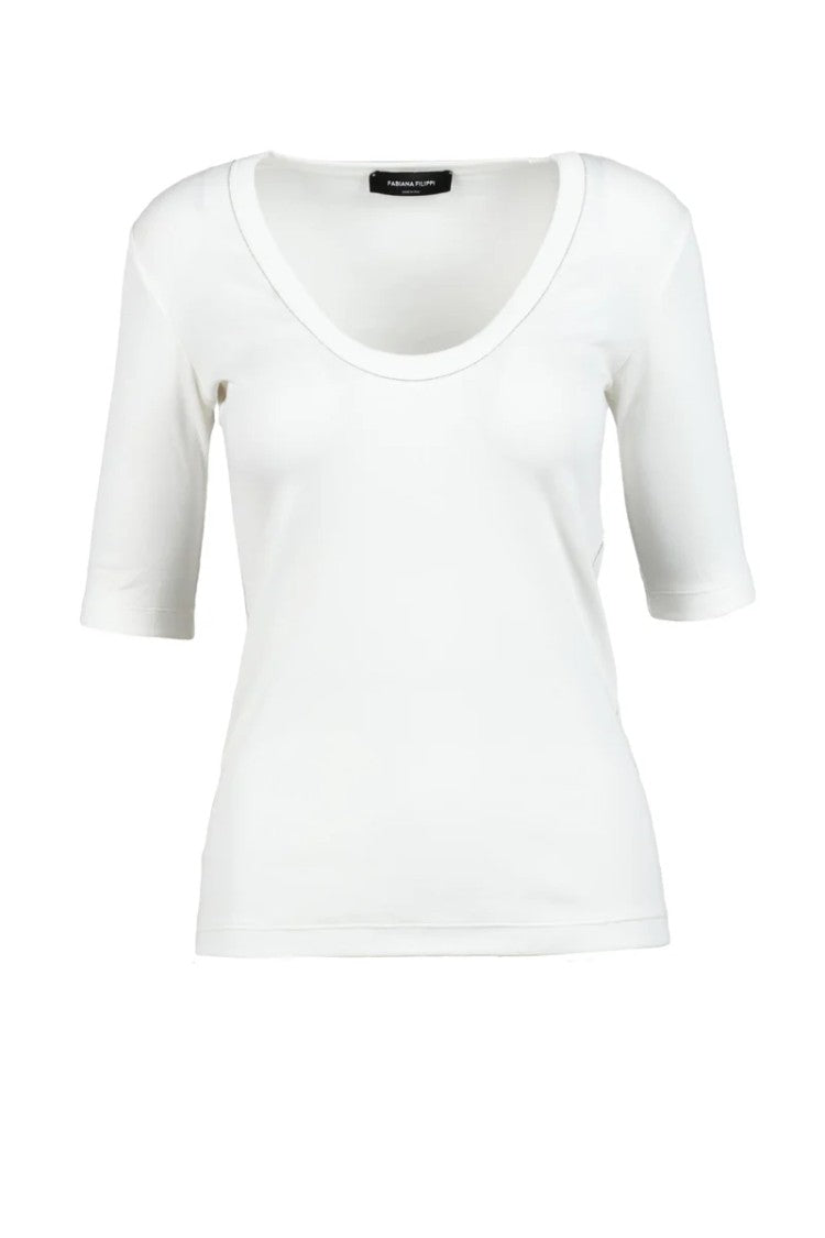 Fabiana Filippi Fitted Short-Sleeve T-Shirt With Scoop Neckline