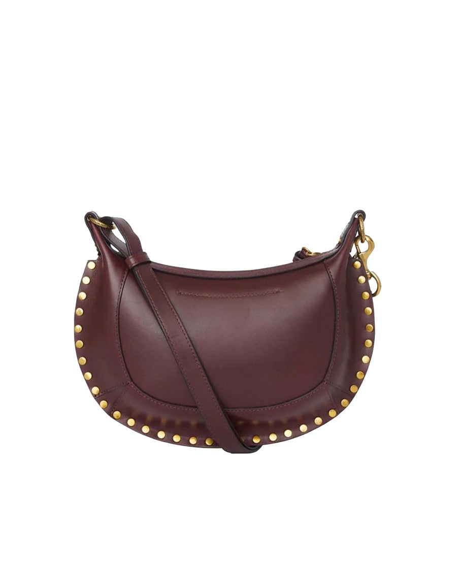 Isabel Marant Burgundy Oskan Moon Leather Handbag