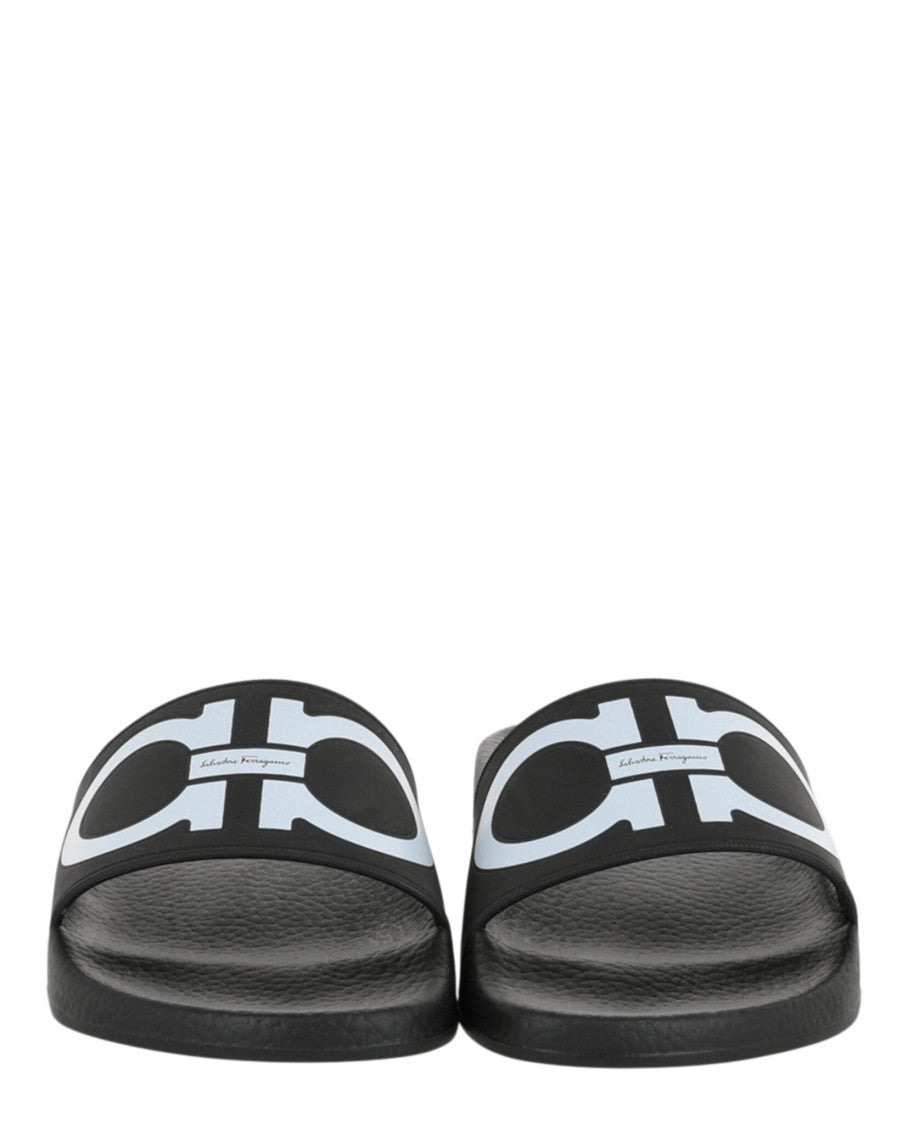 Ferragamo Groovy Dual Gancini Slides