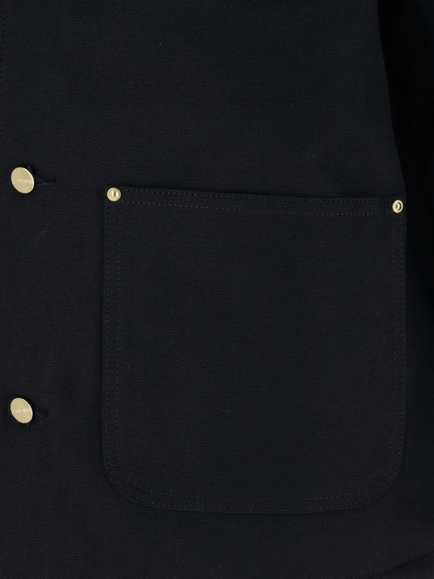 Carhartt Wip Black Og Chore Velvet-Collar Cotton Denim Jacket