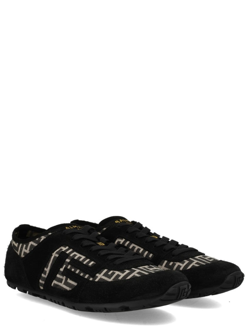 Balmain Racer 45 Black Suede Overlay Sneakers