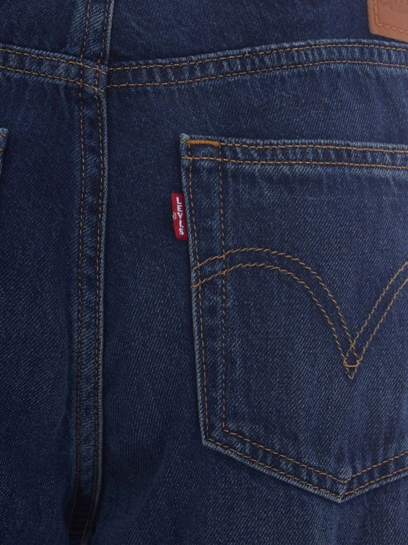 Levi's Wide-Leg Blue Denim Jeans With Classic Five-Pocket Design