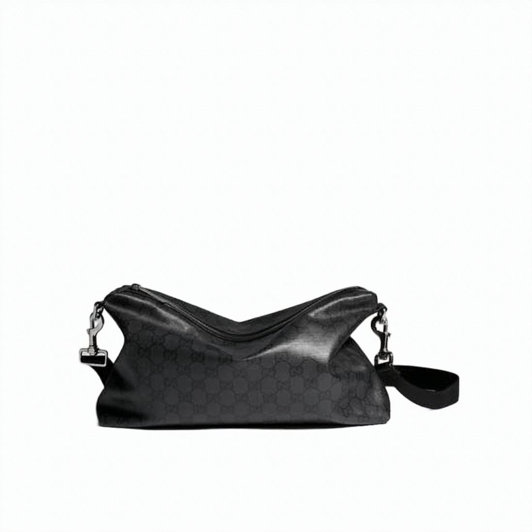 Gucci Textured Canvas Shoulder Bag With Monogram Pattern