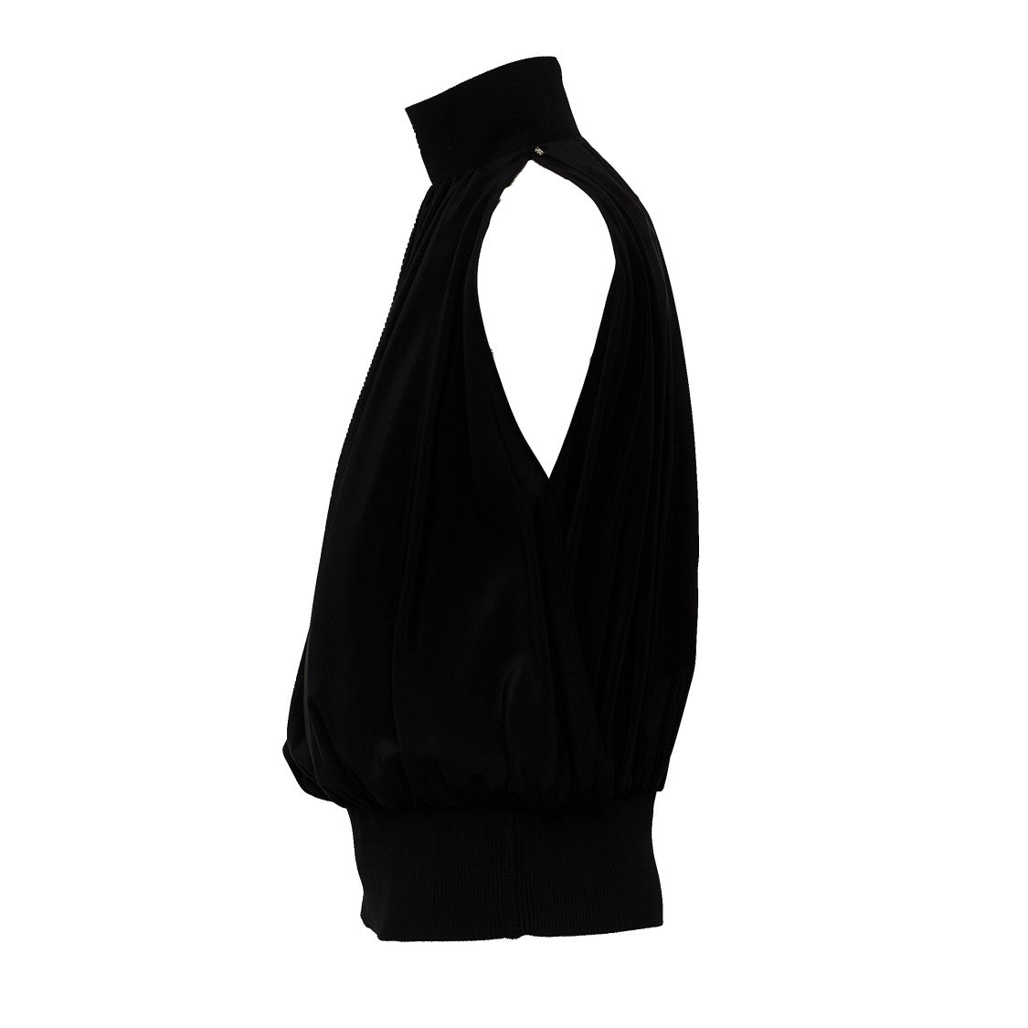 Sportmax Piovra High-Collared Sleeveless Silk Top